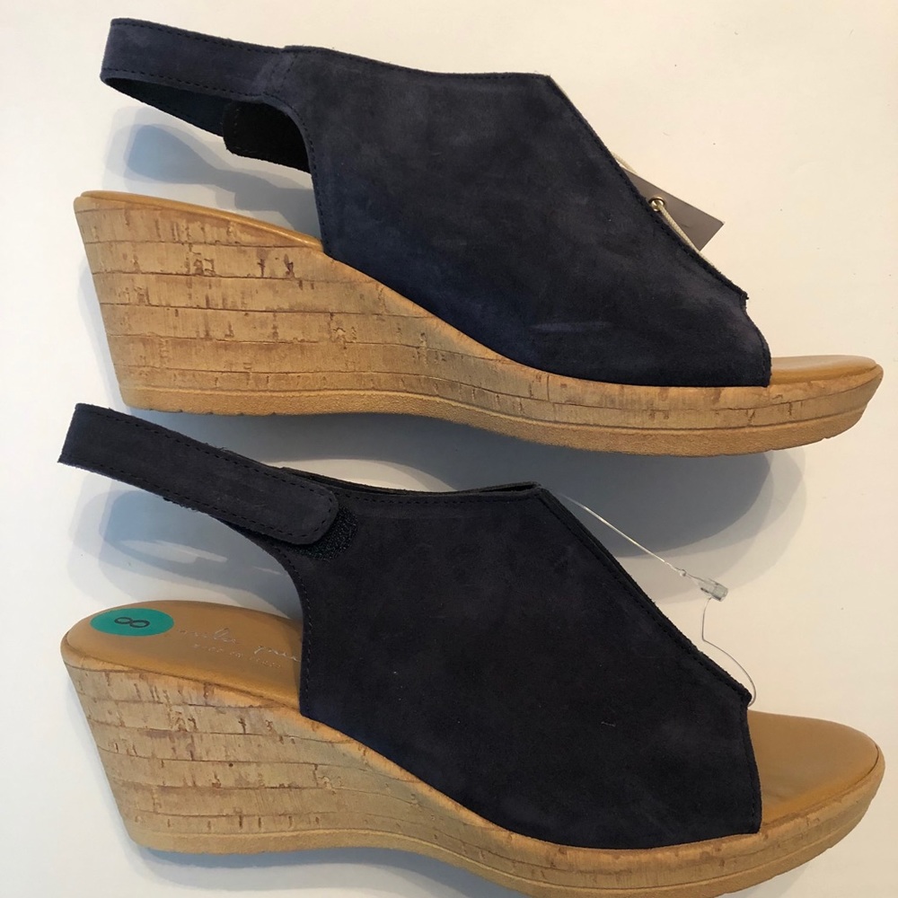 Blue Wedge Sandels - Mila Paola
